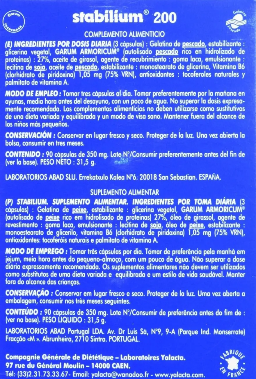 Abad Stabilium Perlas 90 Cápsulas