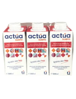 Actua Suero Oral Sabor Fresa 3x200 ml