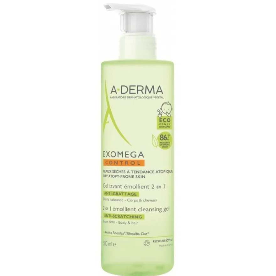 A-DERMA Exomega Gel Limpiador 2 en 1 (500ml)
