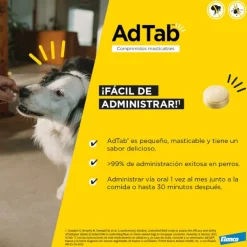 AdTab Antiparasitario 3 comprimidos masticables para perros 900mg 22-45kg