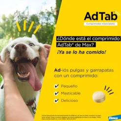 AdTab Antiparasitario 3 comprimidos masticables para perros 900mg 22-45kg