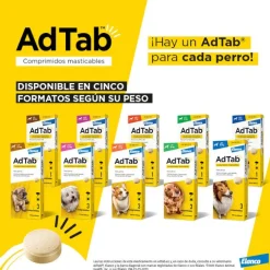 AdTab Antiparasitario 3 comprimidos masticables para perros 900mg 22-45kg
