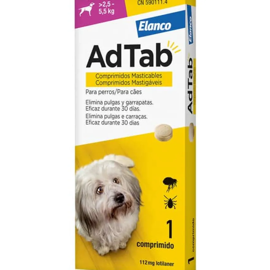 AdTab 112 Mg Comprimidos Masticable Perro (>2,5-5,5 Kg) 1 Comprimidos