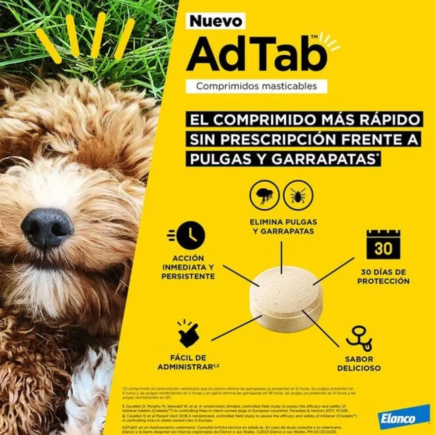 AdTab 112 Mg Comprimidos Masticable Perro (>2,5-5,5 Kg) 1 Comprimidos