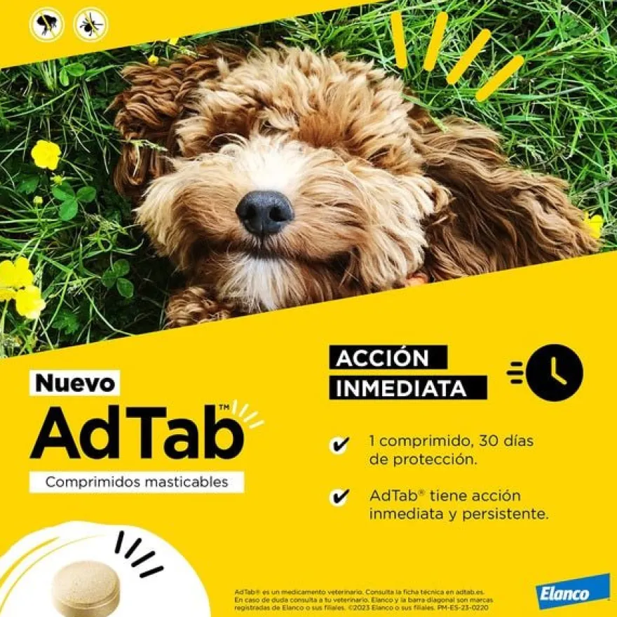 AdTab 112 Mg Comprimidos Masticable Perro (>2,5-5,5 Kg) 1 Comprimidos