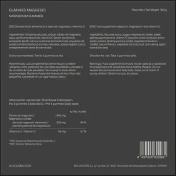 Aldous Bio Citrato de Magnesio + Vitamina C 120 Gominolas