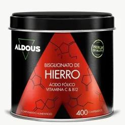Aldous Bio Hierro 28 mg + Vitamina C, B12 y Ácido Fólico 400 Comprimidos