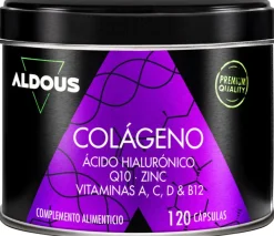 Aldous Colágeno con Ácido Hialuronico, Q10, Vitaminas Y Zinc 120 Cápsulas