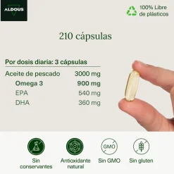 Aldous Omega 3 Aceite de Pescado 3000 mg 210 cápsulas