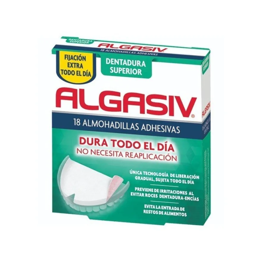 ALGASIV Almohadilla Superior para Dentadura Postiza 18 unidades
