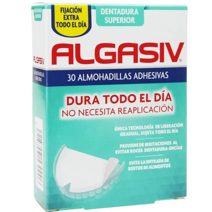 ALGASIV Almohadilla Superior para Dentadura Postiza 30 unidades