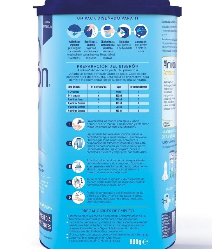 ALMIRÓN Advance 1 con Pronutra Leche para Lactantes 800gr NUEVA FÓRMULA