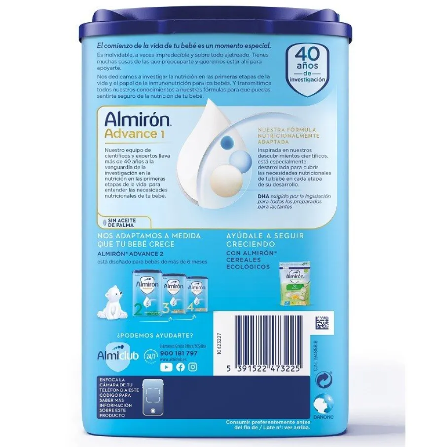 ALMIRÓN Advance 1 con Pronutra Leche para Lactantes 800gr NUEVA FÓRMULA