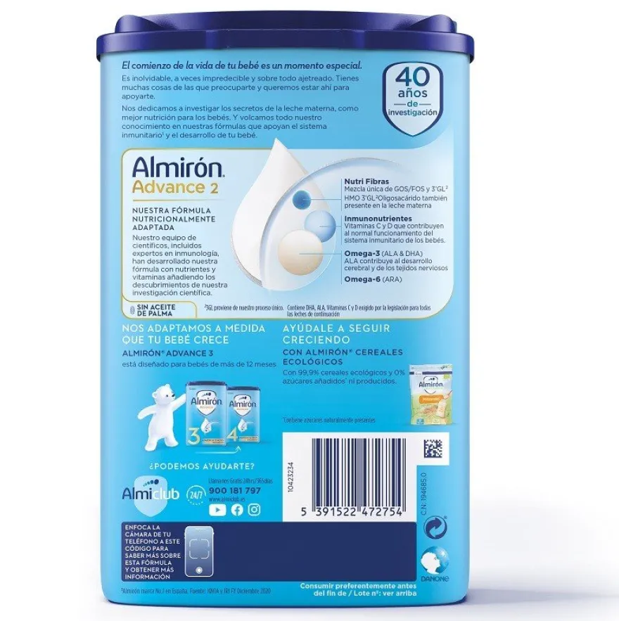 ALMIRÓN Advance 2 con Pronutra Leche de Continuación 800gr NUEVA FÓRMULA
