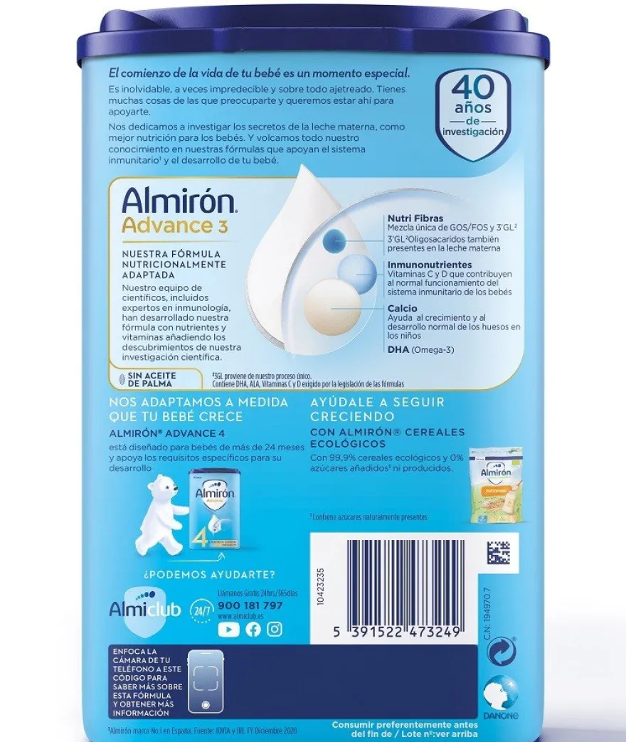 ALMIRÓN Advance 3 con Pronutra Leche de Crecimiento 800gr NUEVA FÓRMULA
