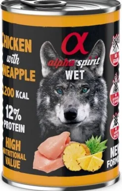 Alpha Comida Húmeda Canina Pollo con Piña Lata de Hierro 400g