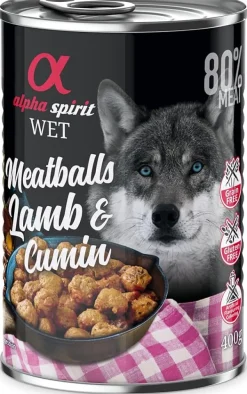 Alpha Spirit Albóndigas de Cordero y Comino Comida Húmeda para Perros 6x400g