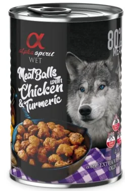 Alpha Spirit Albóndigas Pollo Cúrcuma Comida Húmeda 400g