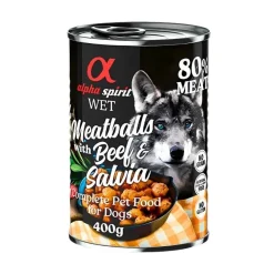 Alpha Spirit Albondigas Buey Salvia Comida Húmeda para Perros 400g