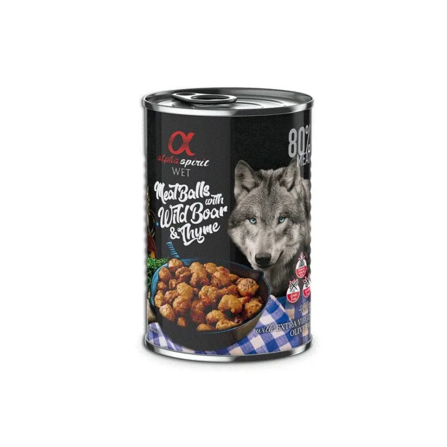 Alpha Spirit Canine Albondigas Jabali Tomillo 6X400Gr