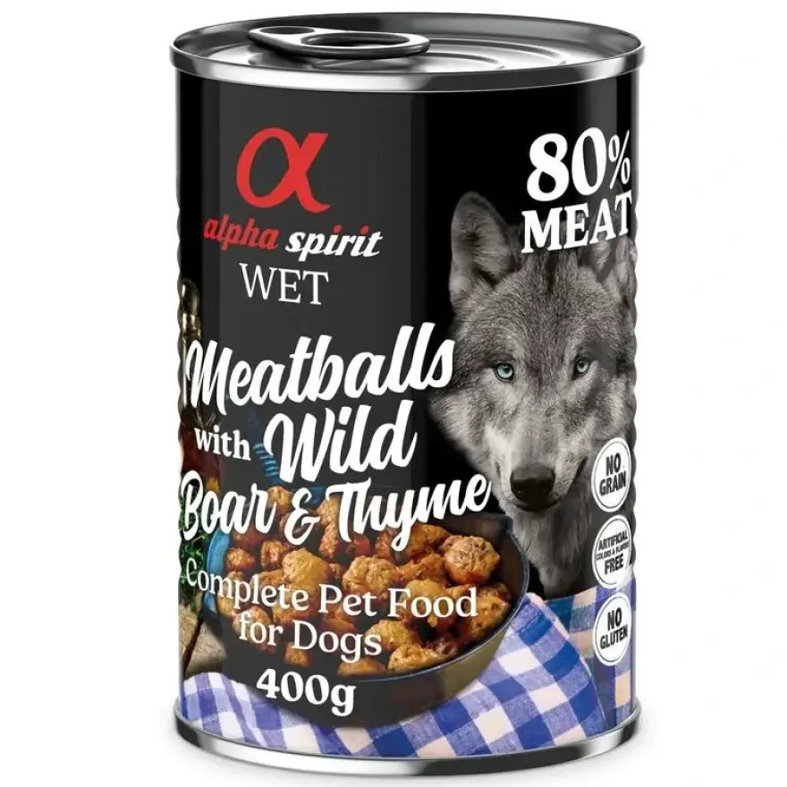 Alpha Spirit Canine Albondigas Jabali Tomillo 6X400Gr