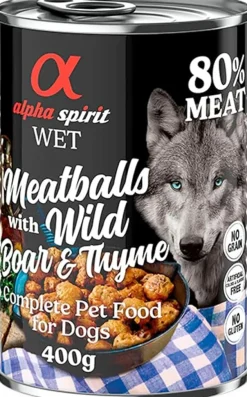 Alpha Spirit Canine Albondigas Jabali Tomillo 6X400Gr