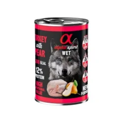 Alpha Spirit Canine Pavo Con Pera Lata 6X400Gr