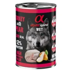 Alpha Spirit Canine Pavo Con Pera Lata 6X400Gr