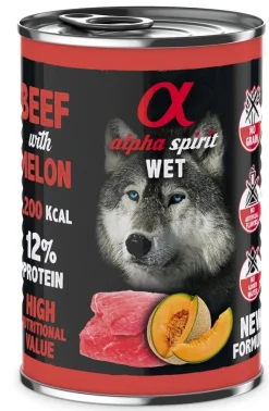 Alpha Spirit Canine Ternera Con Melon Lata 6X400Gr