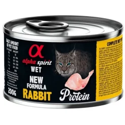 Alpha Spirit Gato Húmedo Conejo Lata 6x200g