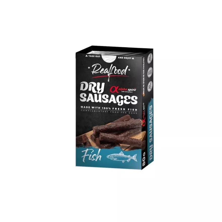 Alpha Spirit Salchicha Curada para Perros Pescado 80 g