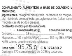 Amlsport Colágeno Con Magnesio 270 Comprimidos