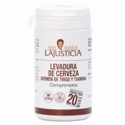 Ana María Lajusticia Levadura de Cerveza con Germen de Trigo y Tiamina (B1) 80 Comprimidos
