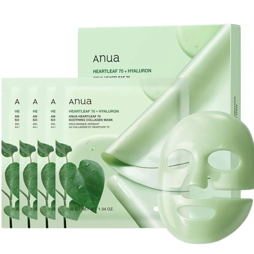Anua Heartleaf 70 Soothing Collagen Mask 4 Pack 38g