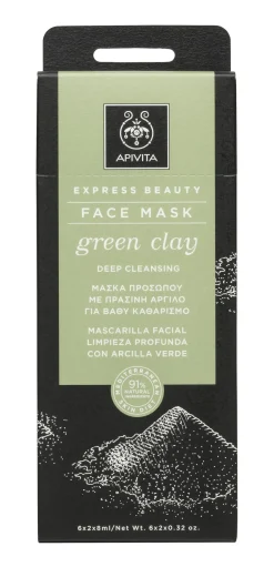 Apivita Mascarilla Facial Limpieza Profunda Green Clay 2x8ML