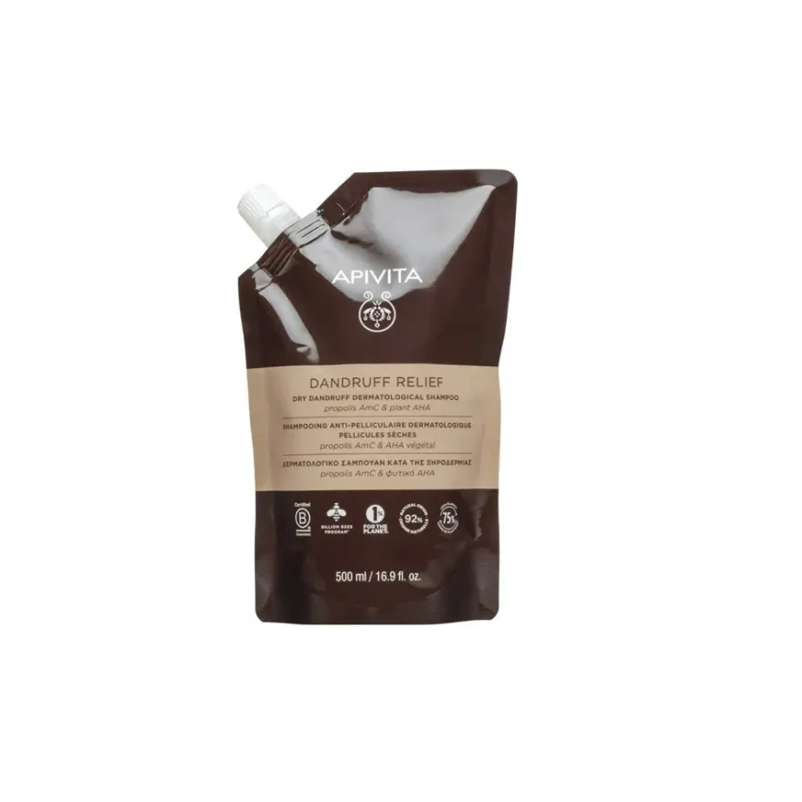 Apivita Refill Champú Dermatológico Para Caspa Seca 500ml