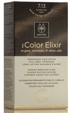 APIVITA Tinte 7.13 Rubio Ceniza Dorado My Color Elixir