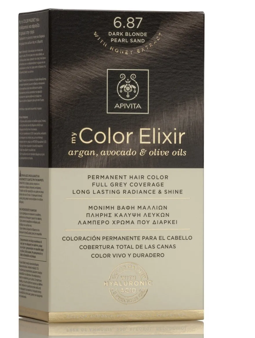 APIVITA Tinte 6.87 Rubio Oscuro Arena Perlado My Color Elixir