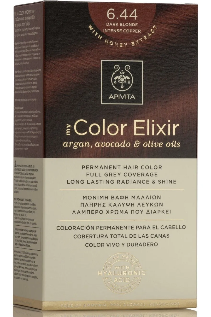 APIVITA Tinte 6.44 Rubio Oscuro Cobrizo Intenso My Color Elixir