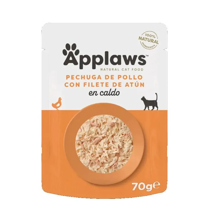 Applaws Cat Pechuga de Pollo y Filete de Atún Complemento 70gx12un