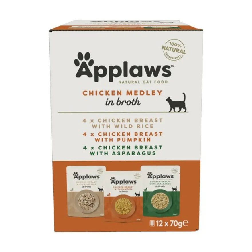 Applaws Cat Sobre Caldo Pollo Multipack 70gx12un