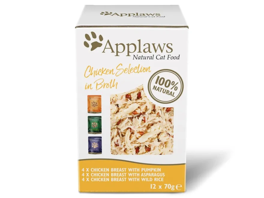 Applaws Cat Sobre Caldo Pollo Multipack 70gx12un