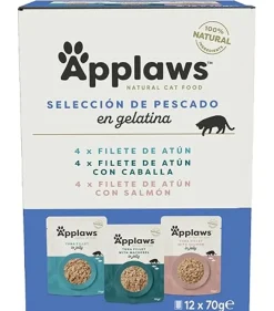 Applaws Filete De Atún En Caldo Alimento Húmedo 12 sobres de 70g