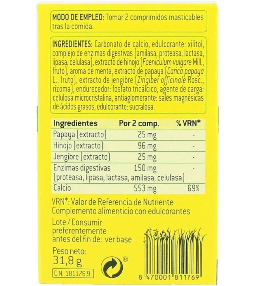 AQUILEA Digestivo Menta Duplo 2x30 comprimidos masticables