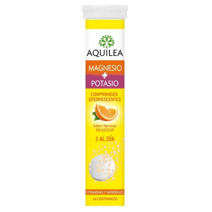AQUILEA Magnesio + Potasio Sabor Naranja 14 Comprimidos Efervescentes