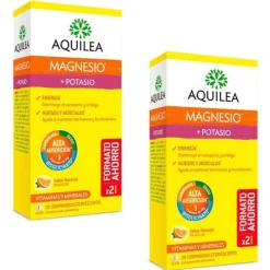 AQUILEA Magnesio + Potasio Sabor Naranja Duplo 2x28 Comprimidos Efervescentes