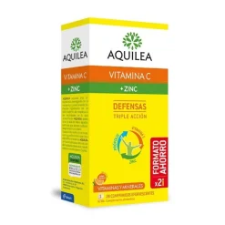 AQUILEA Vitamina C + Zinc Defensas Sabor Naranja 28 Comprimidos Efervescentes