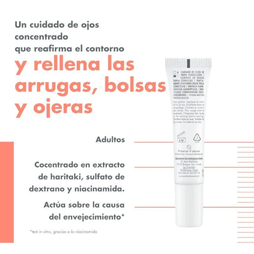 AVENE Hyaluron Activ B3 Cuidado de Ojos Triple Corrección 15ml