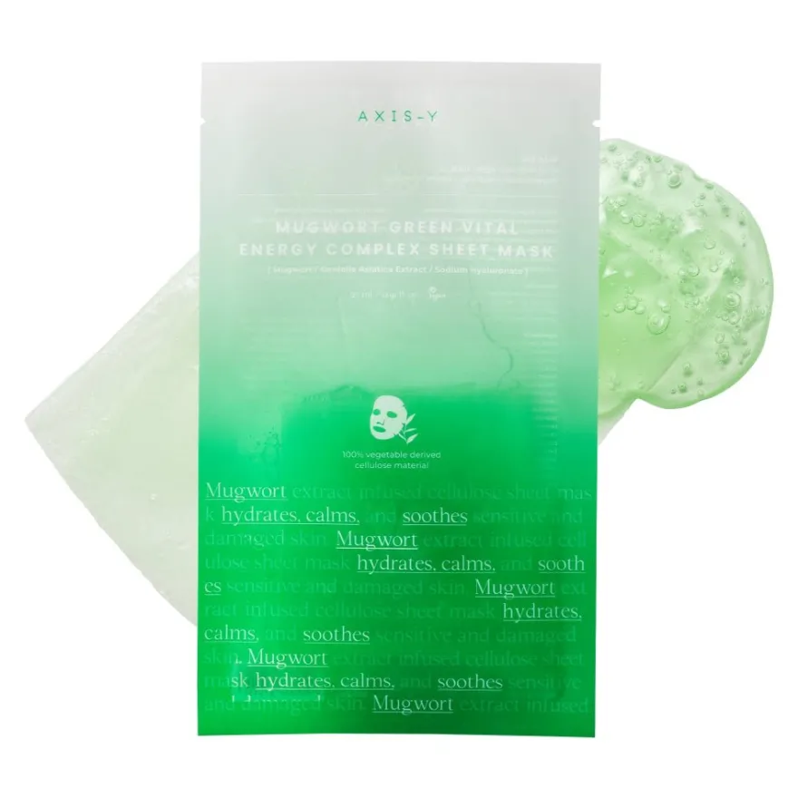 Axis-Y 61% Mugwort Green Vital Energy Complex Sheet Mask 1 unidad