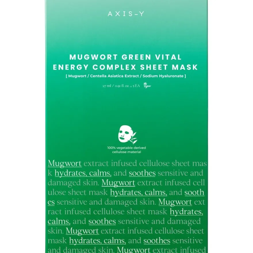 Axis-Y 61% Mugwort Green Vital Energy Complex Sheet Mask 1 unidad